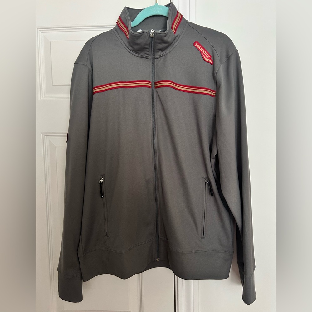 Saucony Gray Jacket with Red Accents